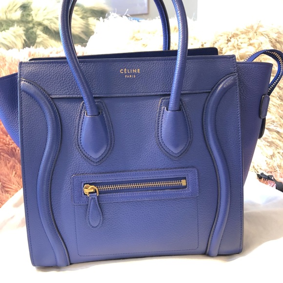 Celine Mini Luggage Colbalt Blue Bag Handbag Purse - Picture 2 of 7